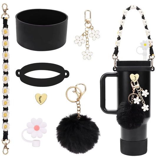 Black Set of Premium Tumbler Accesories