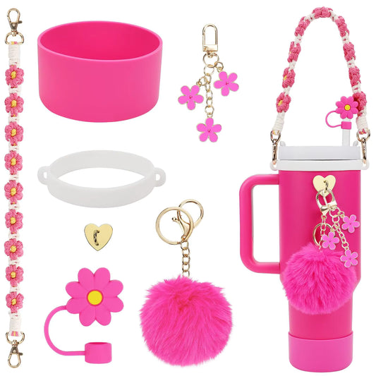 Pink set of Premium Tumbler Accessories